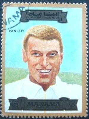 Selo postal de Manama de 1972 Rik Van Looy