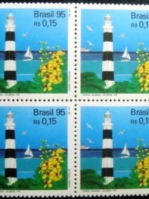 Quadra de selos postal do Brasil de 1995 Farol Olinda