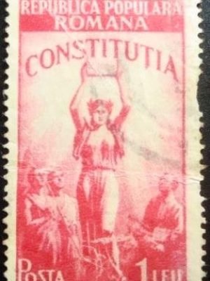 Selo postal da Romênia de 1948 New Constitution 1