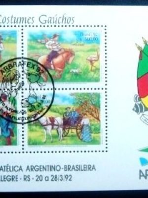 Bloco postal do Brasil de 1992 ARBRAFEX 92 Filatelia Juvenil