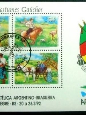 Bloco postal do Brasil de 1992 ARBRAFEX 92 Encerramento