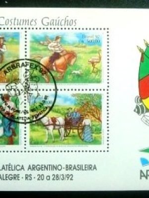 Bloco postal do Brasil de 1992 ARBRAFEX 92 Filatelia Temática