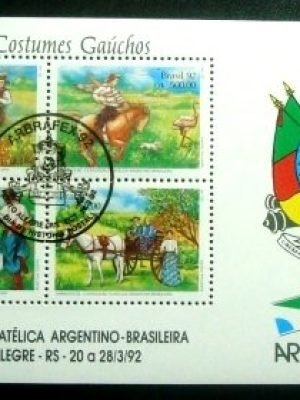 Bloco postal do Brasil de 1992 ARBRAFEX 92 História Postal