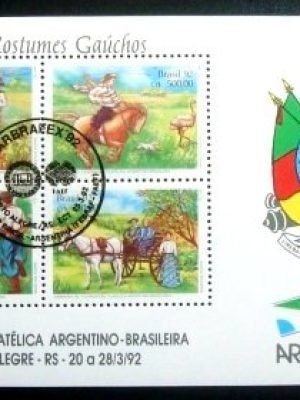 Bloco postal do Brasil de 1992 ARBRAFEX 92 Congresso FEBRAF M1CZC