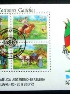 Bloco postal do Brasil de 1992 ARBRAFEX 92 Filatelia Tradicional