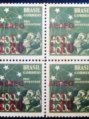 Quadra de selos postais do Brasil de 1944 Pró Juventude 60