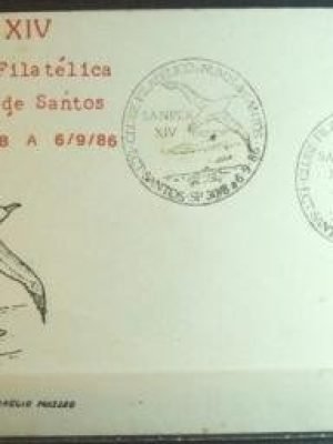 Envelope Comemorativo de 1986 Clube Filatélico de Santos