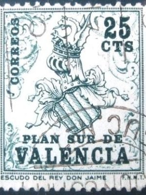 Selo postal da Espanha de 1963 ‎‎Armas do rei James