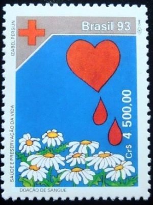 Selo postal do Brasil de 1993 Coração
