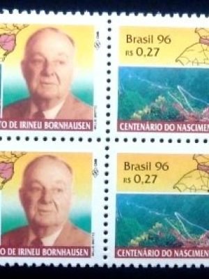 Quadra de selos postais do Brasil de 1996 Irineu Bornhausen