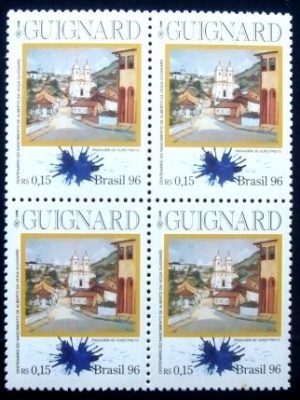 Quadra de selos postais do Brasil de 1996 Guignard