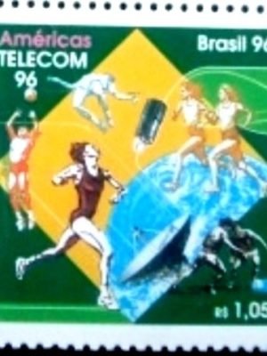 Selo postal do Brasil de 1975 Telecom