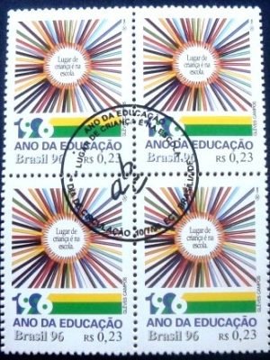 Quadra de selos postais do Brasil de 1996 Educação