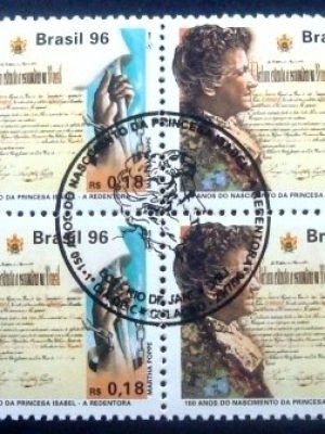Quadra de selos postais do Brasil de 1996 Princesa Isabel