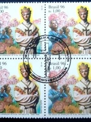 Quadra de selos postais do Brasil de 1996 N.S. da Salette
