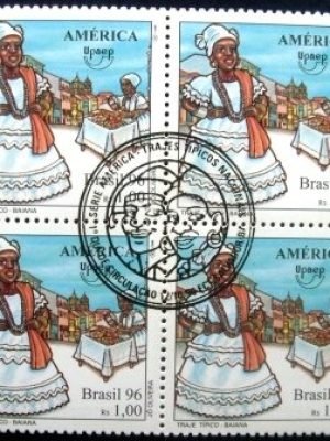 Quadra de selos postais do Brasil de 1996 Baiana