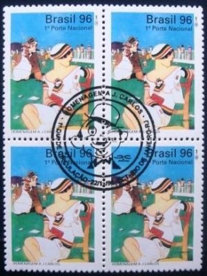 Quadra de selos postais do Brasil de 1996 J. Carlos