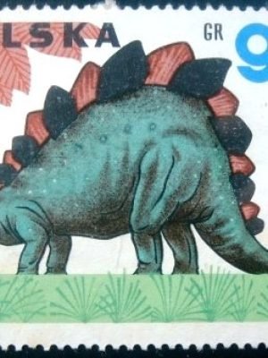 Selo postal da Polônia de 1965 Stegosaurus