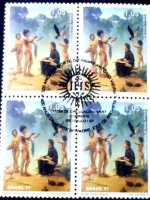 Quadra de selos do Brasil de 1997 José de Anchieta
