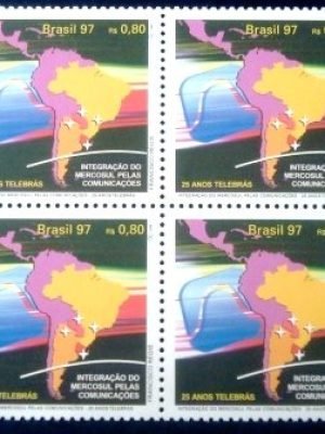 Quadra de selos postais do Brasil de 1997 25 Anos Telebrás