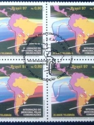 Quadra de selos postais do Brasil de 1997 25 Anos Telebrás