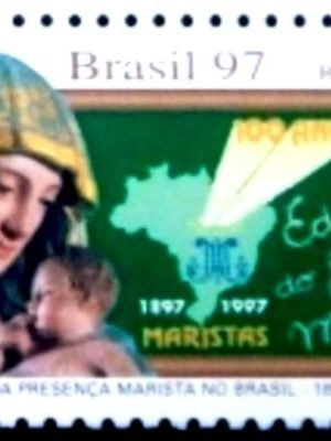 Selo postal do Brasil de 1997 Presença Marista