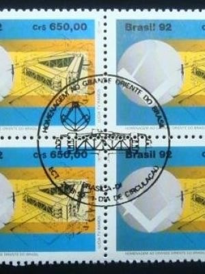 Quadra de selos postais do Brasil de 1992 Grande Oriente