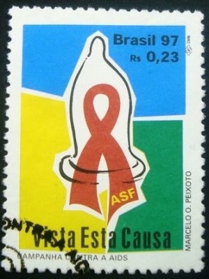 Selo postal do Brasil de 1997 AIDS