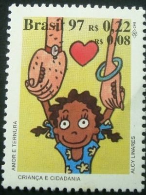 Selo postal do Brasil de 1997 Amor e ternura