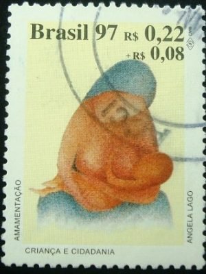 Selo postal do Brasil de 1997 Amamentação
