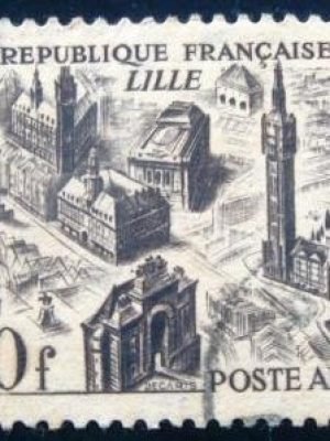Selo postal da França de 1949 Lille