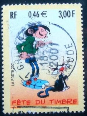 Selo postal da França 2001 Gaston Lagaffe