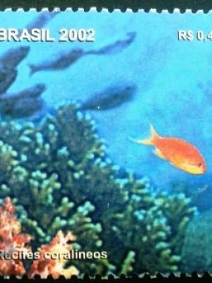 Selo postal do Brasil de 2002 Peixes e Corais Tropicais