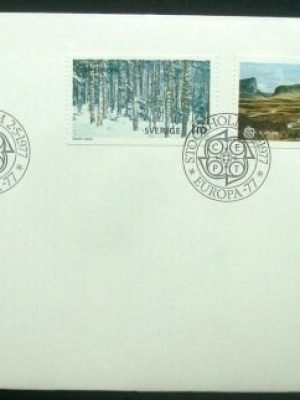 Envelope FDC da Suécia de 1977 Landscapes