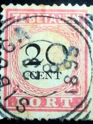Selo postal das Índias Orientais Holandesas Value in black 20