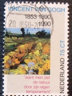 Selo postal da Holanda de 1990 The green Vineyard