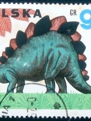 Selo postal da Polônia de 1965 Stegosaurus