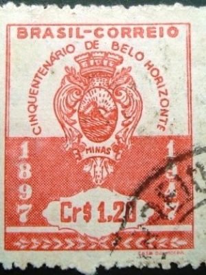 Selo postal comemorativo do Brasil de 1947 - C 236 U