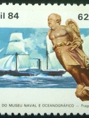 Selo postal do Brasil de 1984 Fragata D. Afonso