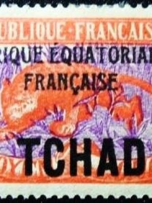 Selo postal Tchad 1924 Leopard