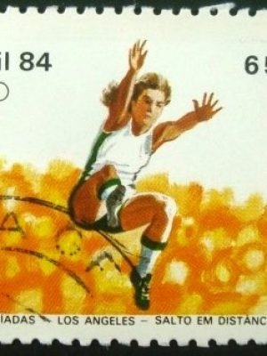 Selo postal do Brasil de 1984 Salto em distância