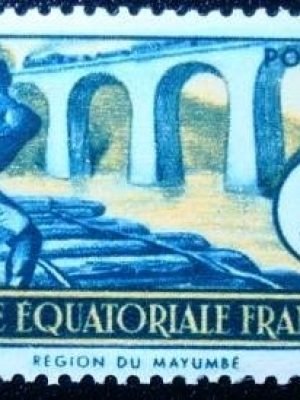 Selo postal da África Equatorial Regiaçdo de Mayumbe 3c - 29 M