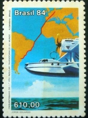Selo postal do Brasil de 1984 Dornier Wal N