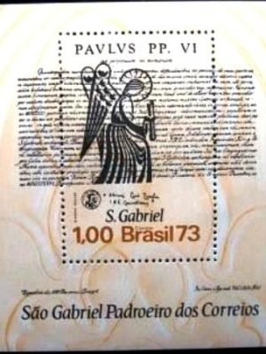Bloco postal do Brasil de 1973 São Gabriel M