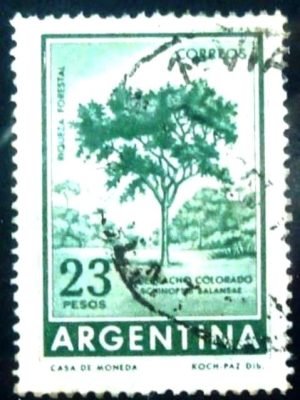 Selo postal da Argentina de 1965 Red Quebracho