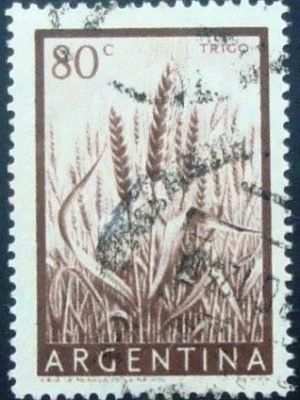 Selo postal da Argentina de 1955 Wheat