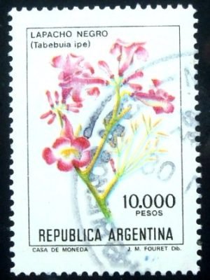 Selo postal da Argentina de 1982 Black Lapacho
