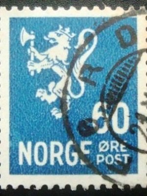 Selo postal da Noruega de 1941 Lion type II 60