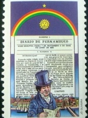 Selo postal do Brasil de 1985 Diário de Pernambuco nº1 N