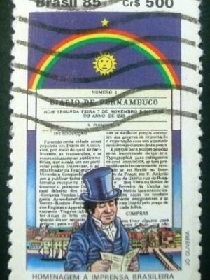 Selo postal do Brasil de 1985 Diário de Pernambuco nº1